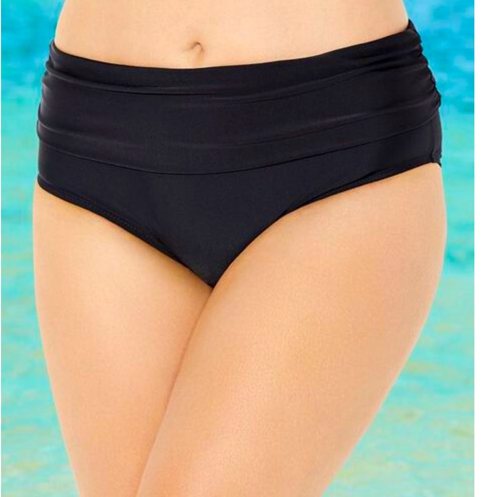 Swimsuits For All bikini bottom high waist/ fold over Black Size 14; Never worn